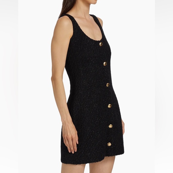 NWT Michael Kors Metallic Tweed Gold Button Down Tank Dress - Picture 5 of 7